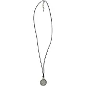 Behave Lange ketting imitatieleer met munt – Nikkelvrije modeketting