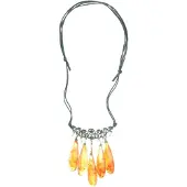 Behave Ketting zwart met oranje hangers – 60 cm verstelbaar