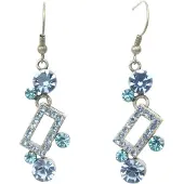 Behave - Oorhangers geometrisch met lichtblauwe kristalsteentjes - frisse elegantie