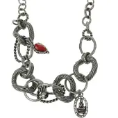 Behave - Grove Schakelketting met Kleine Hangers - 41 cm - Stoere Mode voor Elke Gelegenheid