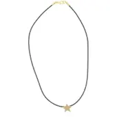 Behave Ketting zwart met ster goudkleur – 41 cm
