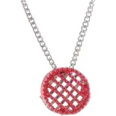 Behave - Ketting met decoratief cirkeltje met blauw design - Modeaccessoire voor casual looks