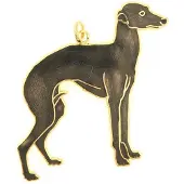 Behave - Hanger hond hazewind zwart emaille goudkleur - elegant detail