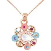 Behave - Ketting met bloem hanger - goudkleur - Vrolijke romantiek