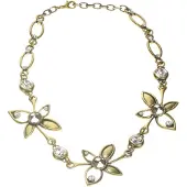Behave - Flower stones necklace - Mode ketting 38 cm + verlengketting