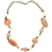 Behave Dames Ketting - Oud-Roze Accenten Lange Ketting - 85 cm - Nikkelvrij