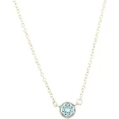 Behave Dames ketting zilver-kleur met blauw steentje 40 cm