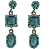 Behave - Oorbellen blauw steentjes retro chic - Stijlvol dagmoment