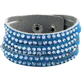 Behave - armband met steentjes - blauwe sparkle look - verstelbaar