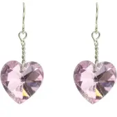 Behave - Oorhangers met hartvormige hanger - zilverkleur - romantisch pastel