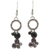 Behave - Oorhangers rond met paarse steentjes - Feestelijke sieradenlook