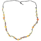 Behave Lange kralen ketting zwart bruin 90 cm - Nikkelvrij, Geschenkverpakking
