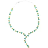 Behave Dames ketting groen met hanger 42 cm