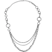 Behave Lange ketting zilverkleurig met ringen – minimalistische boho-stijl 92 cm