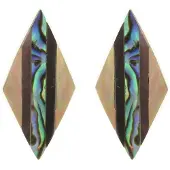 Behave - Oorbel schelp zilverkleur ruit - Handgemaakte sieraden