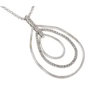 Behave - Ketting met druppelvormige hanger - Zilverkleur - 40,5 cm + verlengketting