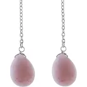 Behave - Lange oorbellen dames oudroze natuursteen - boho chic