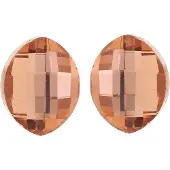 Behave - Oorsteker met ovale perzikkleurige steen - Mode-accessoire