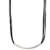 Behave - Design ketting - Zwart met zilverkleurige buis - Minimal look