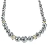 Behave - Parelketting - Facet Geslepen Kralen - Zilverkleurige Parel