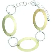 Behave - Armband bi-color ovaal modern - stijlvol minimal chic 18 cm
