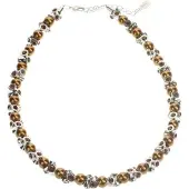 Behave - Klassiek parelcollier met steentjes - 41 cm + 5 cm verlengketting
