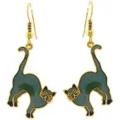 Behave - Oorhangers met kattenhanger blauw groen - Creatieve look