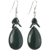 Behave - Oorhangers zwart druppelvormig - avondlook - tijdloos elegant