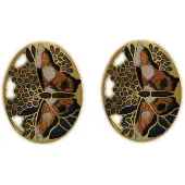 Behave - Oorstekers dames - vlindermotief - blauw - 2,5 cm