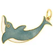 Behave - hanger dolfijn blauwgroen emaille - speels zomeraccent