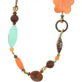 Behave - Ketting lang met kralen multi kleur - Modeaccessoire voor een vrolijke look - Lengte 90 cm