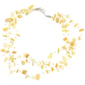 Behave - Ketting met crèmekleurige schelp kralen - Nikkelvrij - 40 cm