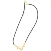 Behave Ketting zwart met V goudkleur – 41 cm