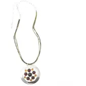 Behave - Ketting Bruin met Ronde Hanger en Stenen - 38,5 cm