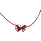 Behave - Vlinder ketting dames - Rode emaille - Romantische stijl