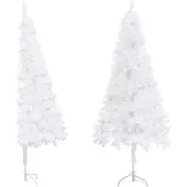 The Living Store Hoekkerstboom - PVC - 210 cm - Wit