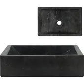 vidaXL Gootsteen 45x30x12 cm marmer hoogglans zwart