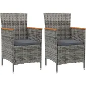 vidaXL Tuinstoelen 2 st poly rattan grijs