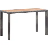 vidaXL Tuintafel 123x60x74 cm massief acaciahout antraciet en bruin