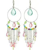 Behave - Oorbelhangers dames - Zilverkleur multicolor - Festival look