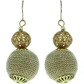 Behave Oorhangers beige en goudkleur