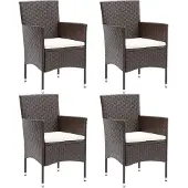 vidaXL Tuinstoelen 4 st poly rattan bruin