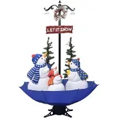 vidaXL Kerstboom sneeuwend met paraplubasis 170 cm PVC blauw