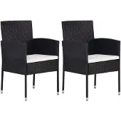 vidaXL Tuinstoelen 2 st poly rattan zwart