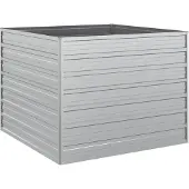 vidaXL Plantenbak verhoogd 100x100x77 cm gegalvaniseerd staal zilver