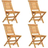 vidaXL Tuinstoelen inklapbaar 4 st 47x63x90 cm massief teakhout
