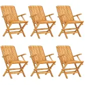 vidaXL Tuinstoelen 6 st inklapbaar 61x67x90 cm massief teakhout