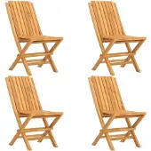 vidaXL Tuinstoelen 4 st inklapbaar 47x47x89 cm massief teakhout