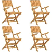 vidaXL Tuinstoelen inklapbaar 4 st 55x61x90 cm massief teakhout