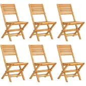 vidaXL Tuinstoelen inklapbaar 6 st 47x62x90 cm massief teakhout